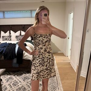 Lucy Paris Cow Print Spaghetti Strap Dress